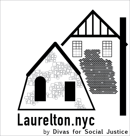 The Laurelton.nyc logo featuring a house in black and white. 